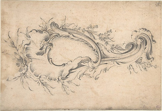 Rococo Cartouche-Anonymous,French,18th cent,16x12"(A3)Poster