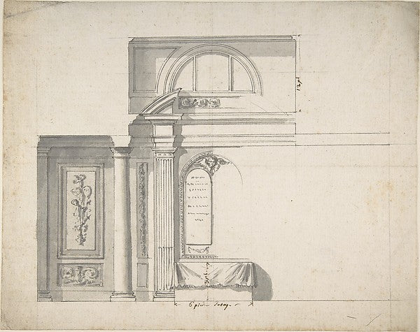 Design for a monument 18th cent-Anonymous,French,18th cent,  Poster Print Wall Art