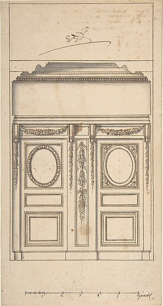 Architectural Drawing 18th cent-Anonymous,French,18th cent,16x12"(A3)Poster