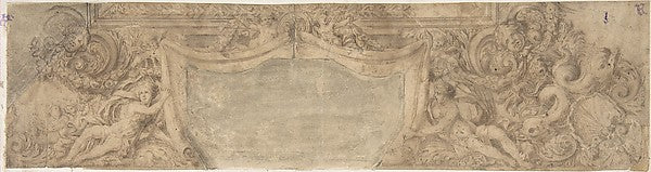 Design for Part of a Ceiling or Cornice 17th cent-Anonymous,F,  Poster Print Wall Art