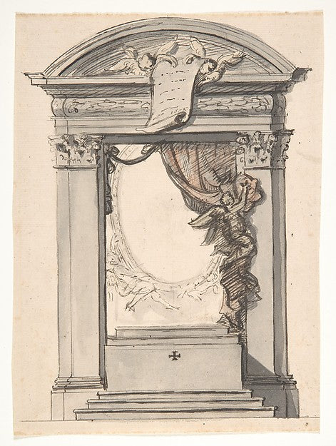 Design for an altar late 17th–early 18th cent-Hendrik-Frans Ve,  Poster Print Wall Art