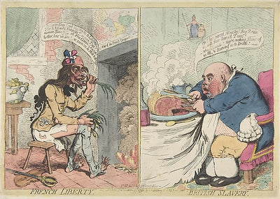 French Liberty. British Slavery December 21, 1792-James Gillra, vintage art, A3 (16x12") Poster Print