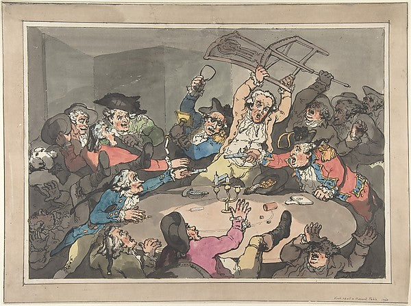 Kick Up at a Hazard Table c1787–90-Thomas Rowlandson ,  Poster Print