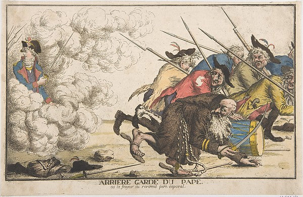 The Pope's Rear Guard or the Fright of the Reverend Father Cor,  Poster Print Wall Art