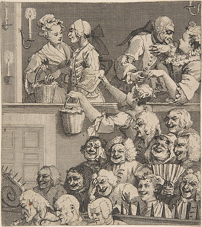 The Laughing Audience December 1733-William Hogarth , vintage art, A3 (16x12") Poster Print