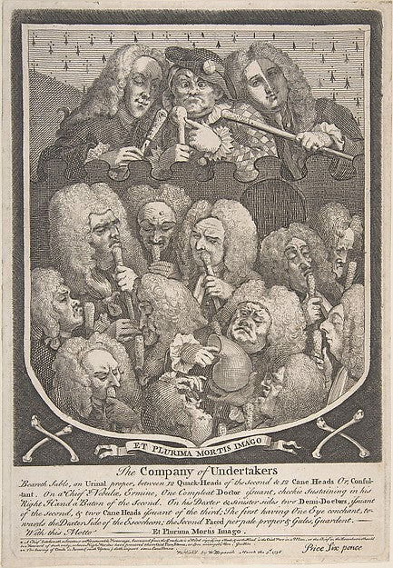 The Company of Undertakers 1736-William Hogarth , vintage art, A3 (16x12