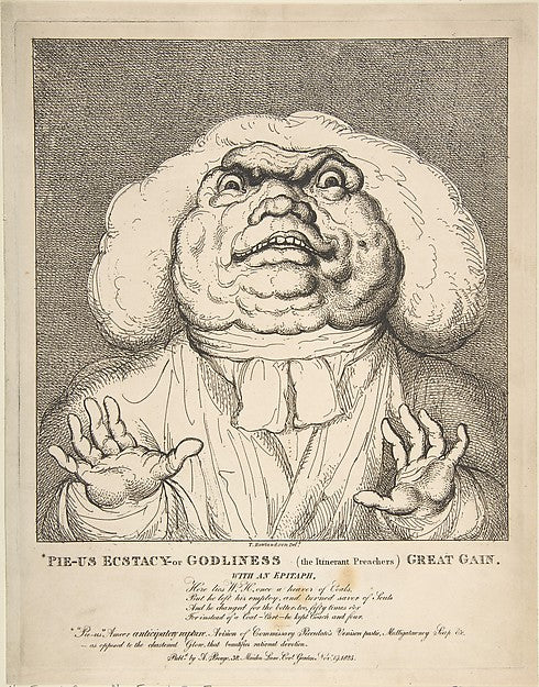 Pie-Us Ecstacy – or Godliness  Great Gain November 19, 1825-Th,  Poster Print