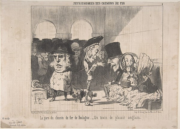 The Boulogne Train Station. An English Excursion Train   from ,  Poster Print Wall Art
