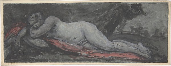 Reclining Nude late 18th or early 19th cent-Anonymous,French,, Poster Print