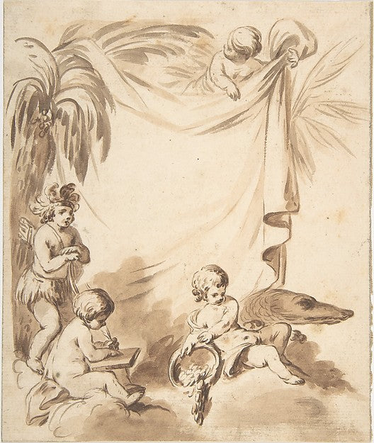 America  Asia  and Europe 18th cent-Anonymous, French, 18th ce,  Poster Print Wall Art