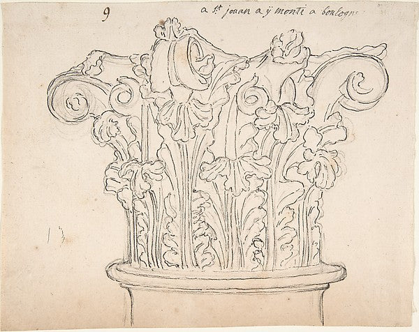 Capital with Acanthus Leaves 18th cent-Anonymous,French,18th,  Poster Print Wall Art