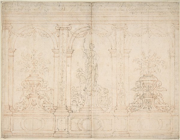 Wall Elevation with Three Arches-Anonymous,French,18th cent, Poster Print
