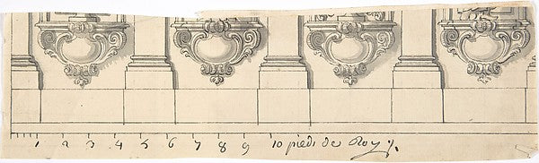 Fragment of an Architectural Design 18th cent-Anonymous,Frenc,  Poster Print Wall Art