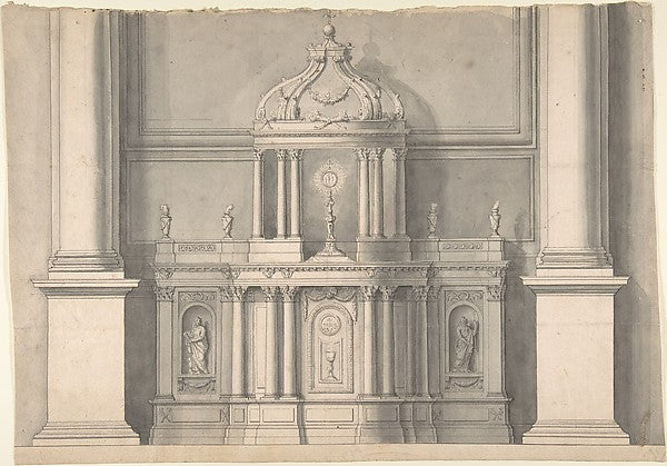 Design for a Tabernacle 18th cent-Anonymous,French,18th cent, Poster Print