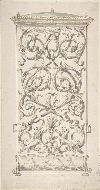 Design for Back of a Sedan Chair c1700-Anonymous,French,18th,  Poster Print Wall Art