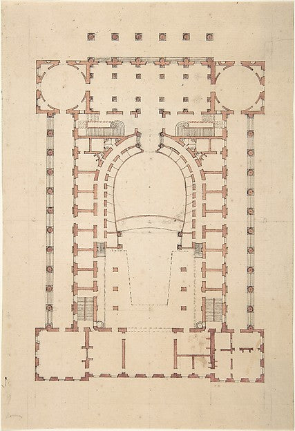 Design for a Theatre late 18th cent-Anonymous,French,18th ce, Poster Print