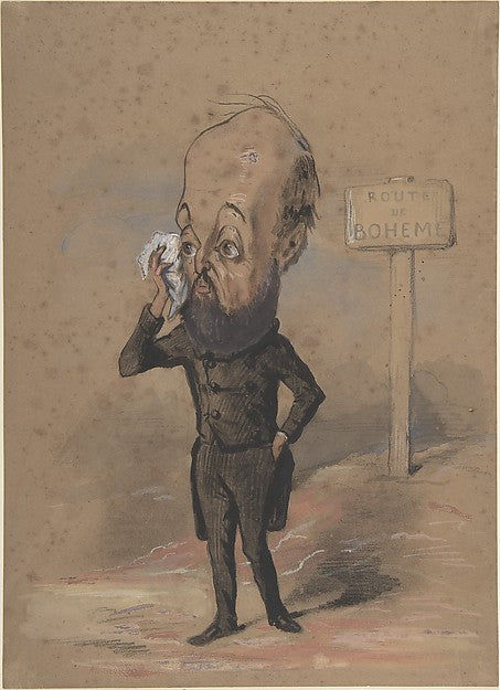Caricature of Henri Mürger 1849–61-Nadar, Poster Print