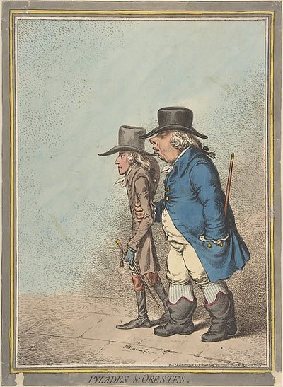 Pylades and Orestes April 1, 1797-James Gillray ,16x12"(A3)Poster