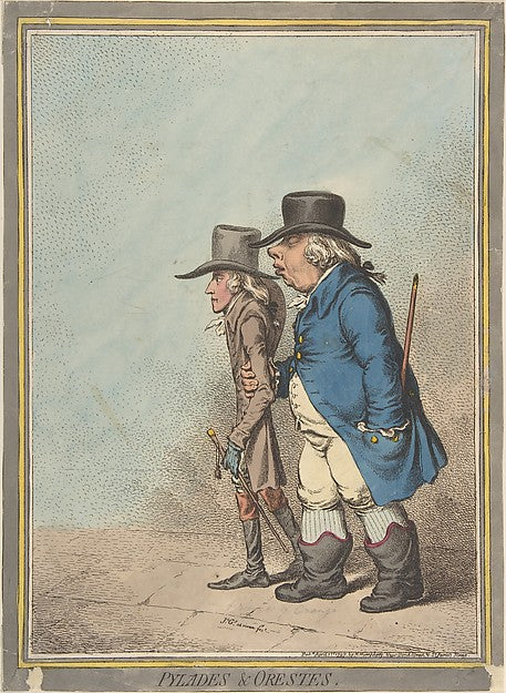 Pylades and Orestes April 1, 1797-James Gillray ,16x12