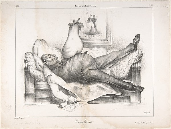 Le Cauchemar   published in La Caricature no. 69  February 23 ,  Poster Print Wall Art
