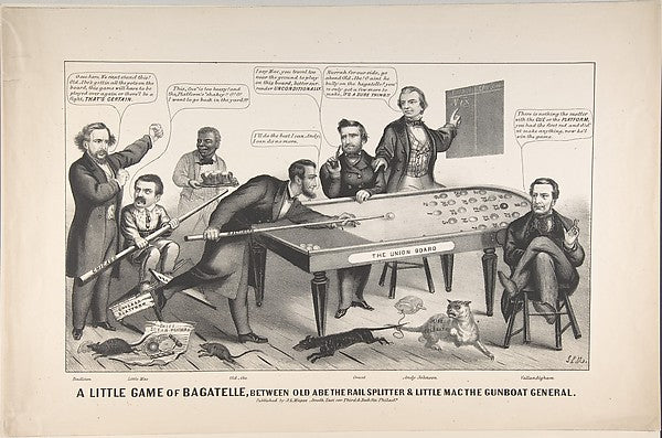 A Little Game of Bagatelle  Between Old Abe the Rail Splitter ,16x12"(A3)Poster