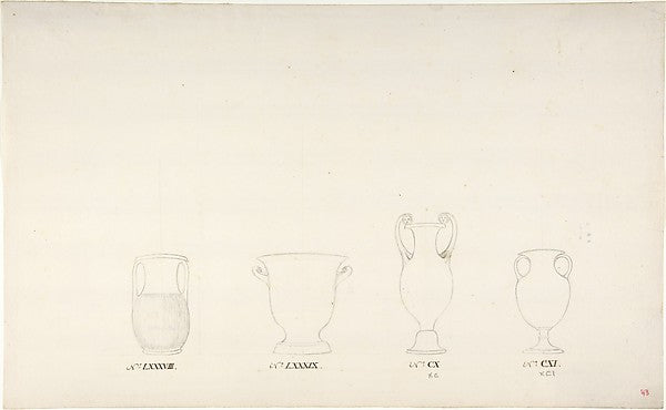 Design for Four Vases c1770–85-Anonymous,French,18th cent, Poster Print