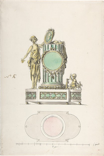 Design for a Clock c1781–85-Anonymous,French,18th cent,  Poster Print Wall Art