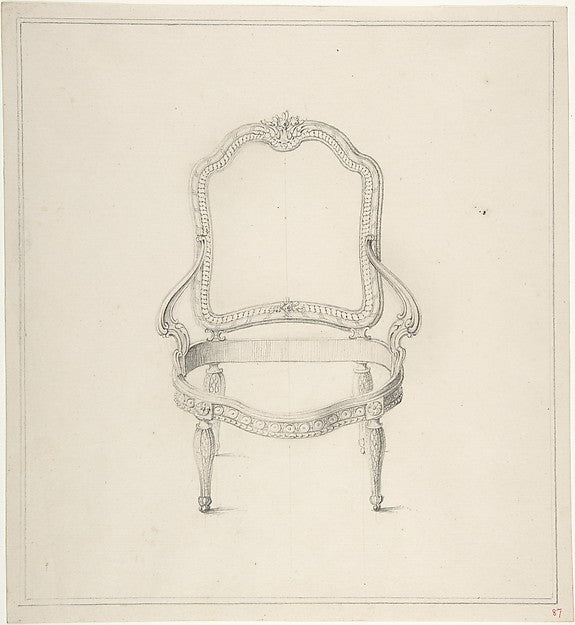 Design for a Chair c1770–90-Anonymous,French,18th cent,  Poster Print Wall Art
