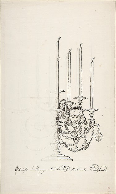 Design for a Candelabra c1770–90-Anonymous,French,18th cent,  Poster Print Wall Art