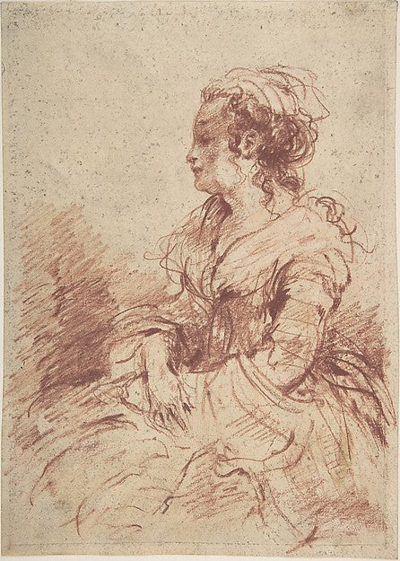 Portrait of a Lady  seated 18th cent-Anonymous, French, 18th c,16x12"(A3) Poster