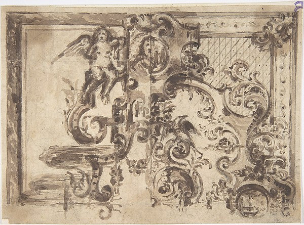Design for an Overmantel or Door with a Variant 19th cent-Anon,  Poster Print