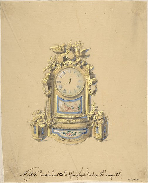 Design for a Clock 19th cent-Anonymous,French,19th cent,  Poster Print Wall Art