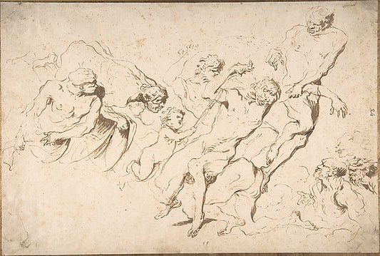 Fantastic Subject: Five Nude Male Figures Punishing Another 16,16x12"(A3) Poster