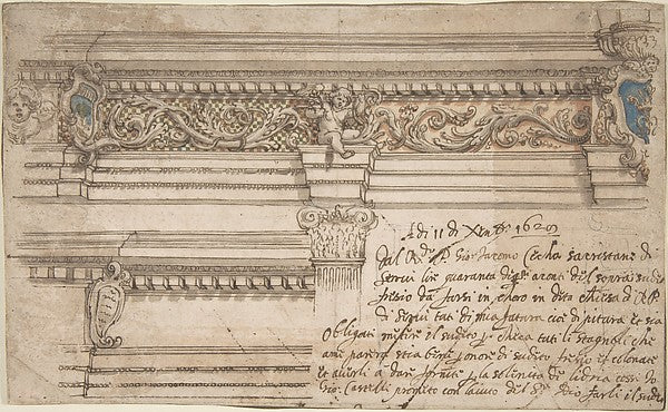 Design for Painted Corner and Frieze of the Choir in the Churc,  Poster Print Wall Art