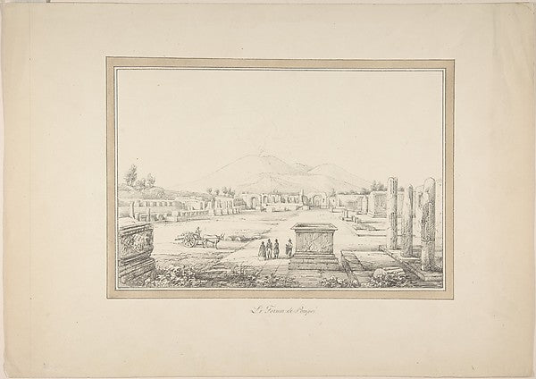 View of Pompeii 19th cent-Anonymous,French,19th cent,16x12"(A3)Poster