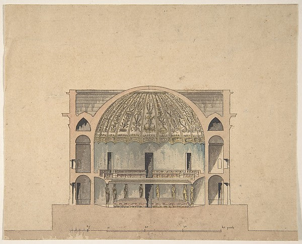 Design for the Interior Elevation of a Theater c1800-Anonymous, Poster Print
