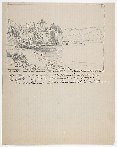 View of the Château de Chillon on Lake Geneva 19th cent-Anonym,16x12"(A3)Poster