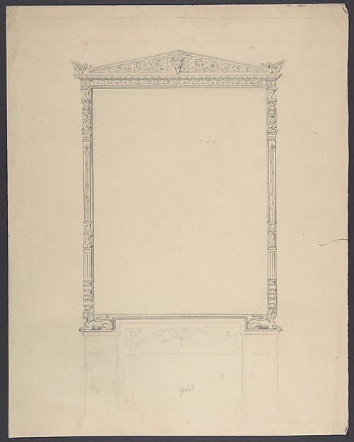 Design for an Over-Mantle Mirror Frame 19th cent-Anonymous,Fr, Poster Print