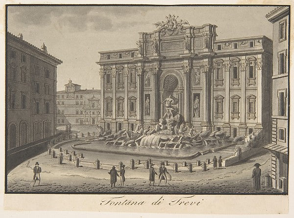 The Trevi Fountain  Rome late 18th–mid-19th cent-Giovanni Batt,16x12"(A3) Poster