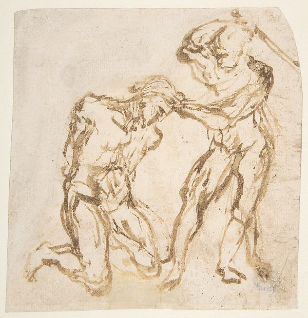 Beheading of a Kneeling Nude Man 1502–93-Romulo Cincinnato,16x12"(A3) Poster