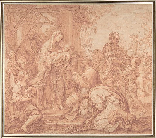 The Adoration of the Magi 1654–1727-Giuseppe Bartolomeo Chiari,16x12"(A3) Poster