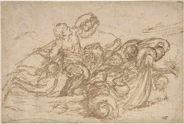 Sea Battle 1596–1669-Pietro da Cortona ,16x12"(A3) Poster