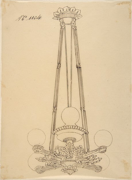 Design for a Chandelier 19th cent-Anonymous,French,19th cent,  Poster Print Wall Art
