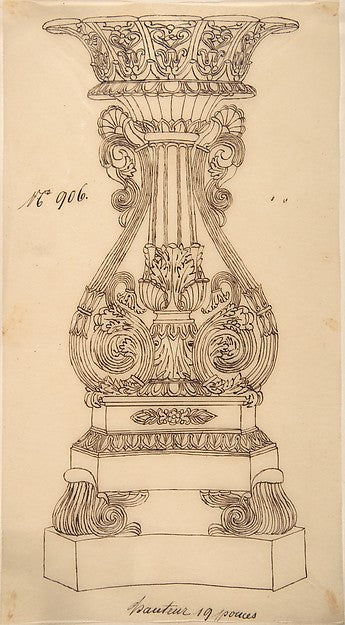 Design for a Candlestick 19th cent-Anonymous,French,19th cen, Poster Print