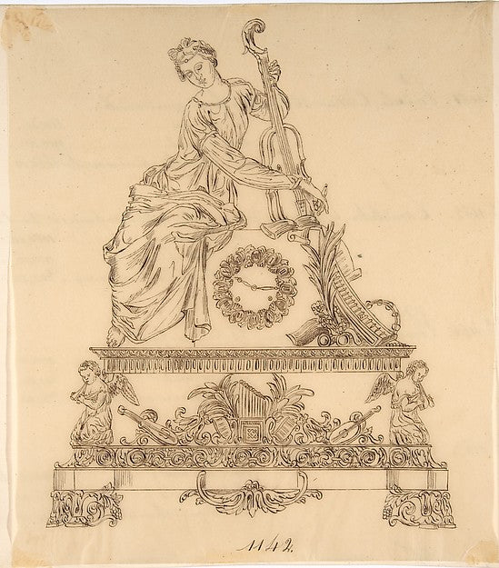 Design for a Mantle Clock 19th cent-Anonymous,French,19th ce, Poster Print