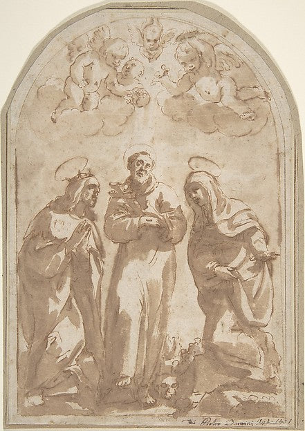 Saint Louis of France  Saint Francis  and a Female Monastic Sa,16x12"(A3) Poster