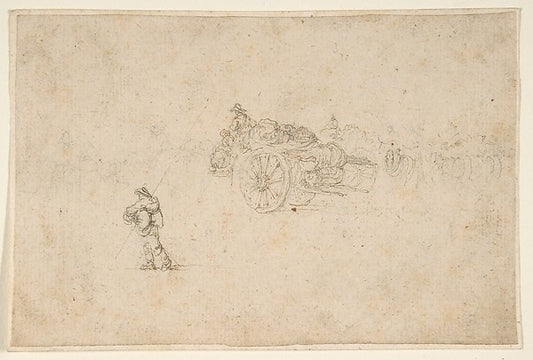 A Loaded Wagon and Several Human Figures. 1610–64-Stefano dell,16x12"(A3) Poster
