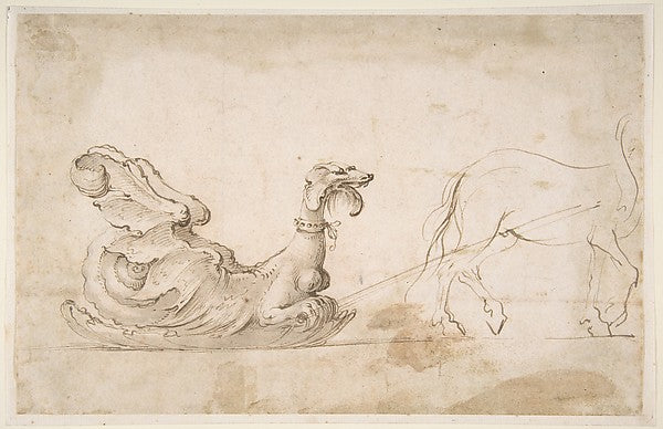 Design for A Sleigh in the Form of a Griffin  Drawn by a Horse,16x12"(A3) Poster
