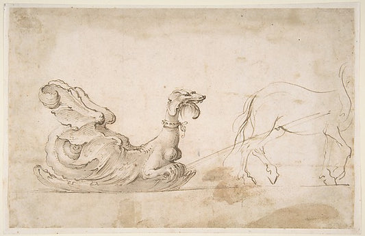 Design for A Sleigh in the Form of a Griffin  Drawn by a Horse,16x12"(A3) Poster