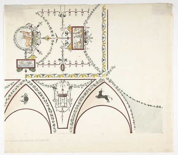 Design for a Vestibule 19th cent-Anonymous,French,19th cent, Poster Print